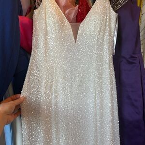 Reposhed: Sherri Hill Ivory Beaded Gown